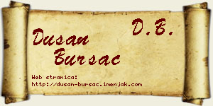 Dušan Bursać vizit kartica